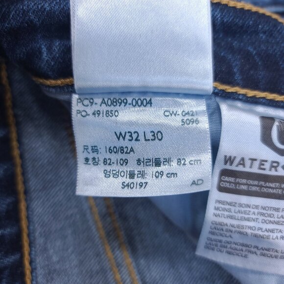 Levis Premium Jeans Womens 32 Big E 70s High Rise Flare Dark Blue Denim Stretch - Picture 11 of 11